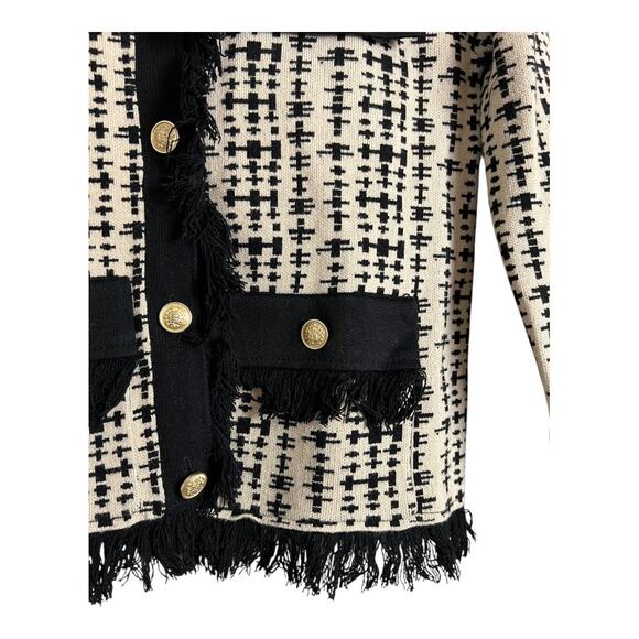 Cyrus Long Sleeve Tweed Cardigan Blazer Jacket XS Preppy Office Brunch - Picture 4 of 7